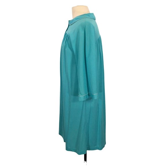 Lorraine Vintage Blue Button Front Robe, House Coat, MuuMuu, size M - Picture 8 of 10
